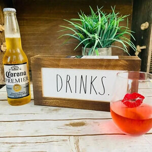 NEW Rae Dunn - DRINKS - 🍷🍺🍸🍹cute wooden sign